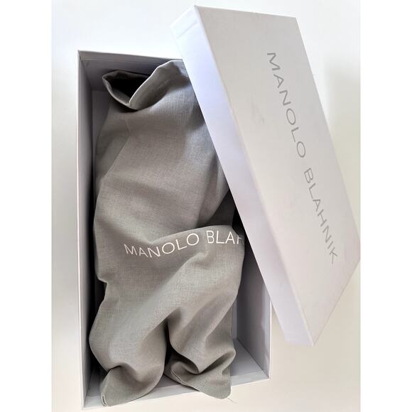 New Manolo Blahnik Ballet Flats Gala Blue Satin Pearls Crystal Embelishment 37 - Picture 6 of 7